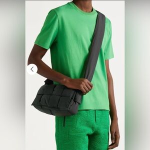 Never Used- Bottega inspired Nylon Padded Shell Messenger Bag
